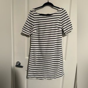 Anthropologie cotton striped bow dress